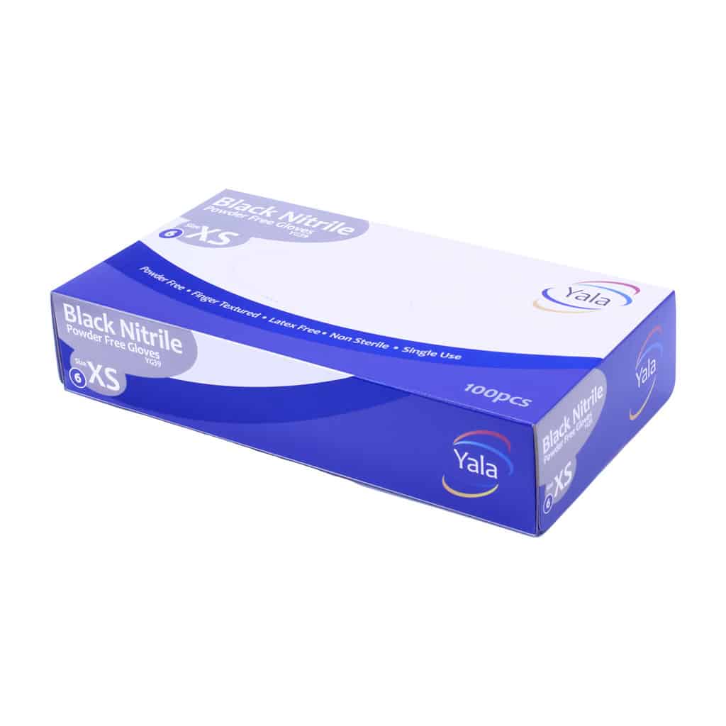 Powder Free Black Nitrile Gloves image 1
