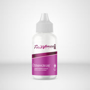 Bottle of 'For Women Only' hair product on a white background