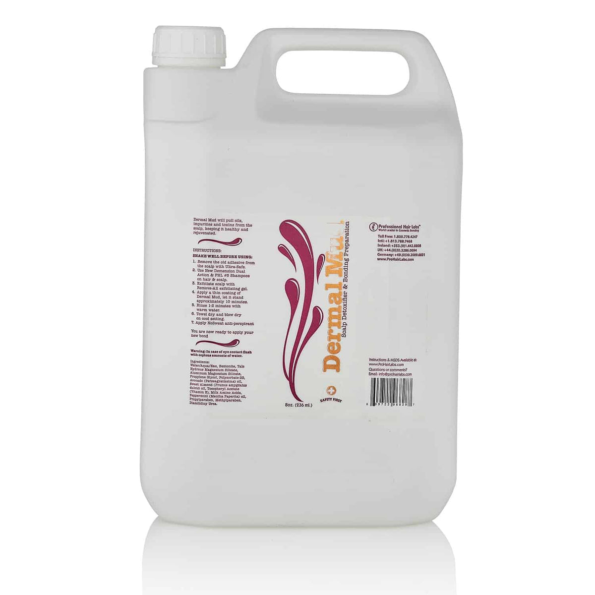 Large white container with a label on a white background