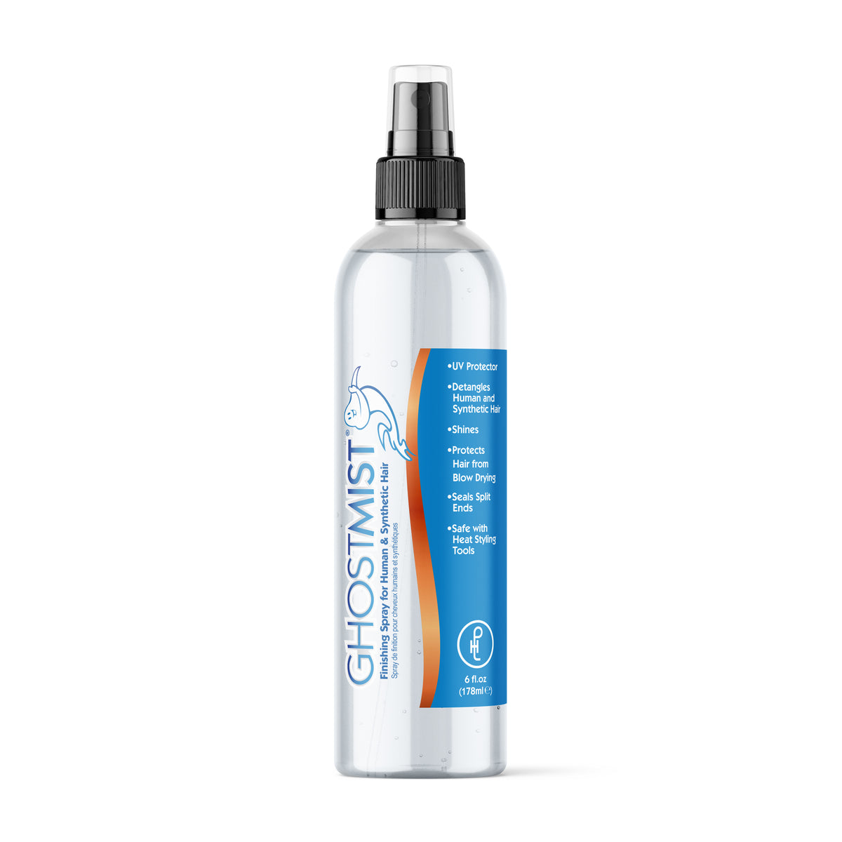 Clear spray bottle labeled 'GhostMist' on a white background