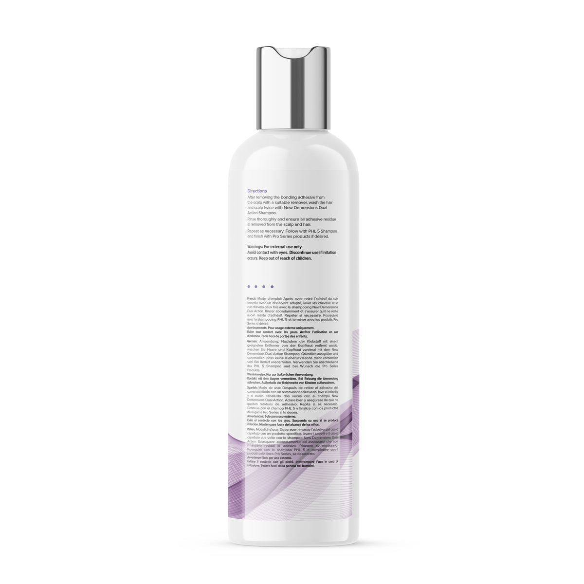 Skincare bottle with text on a white background