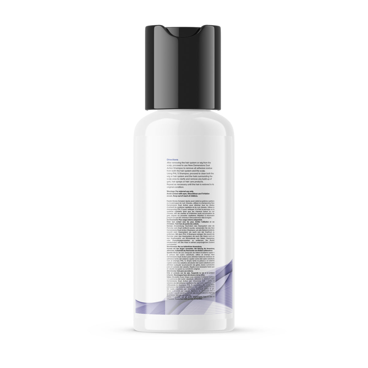 White bottle with black cap on a white background