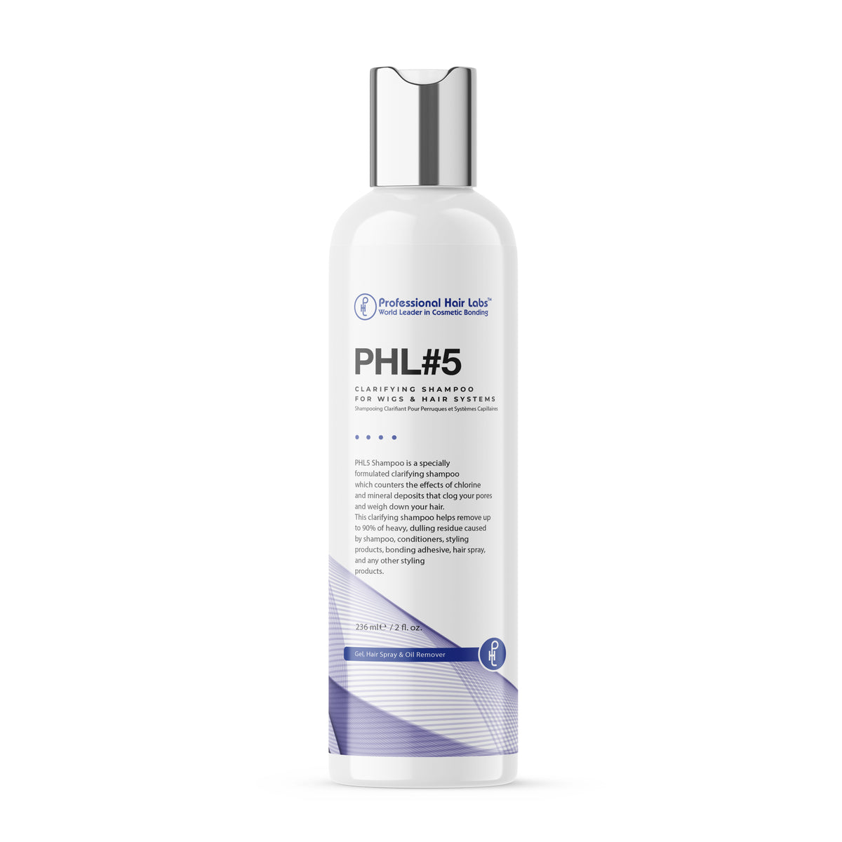 Shampoo bottle labeled 'PHL#5' on a white background