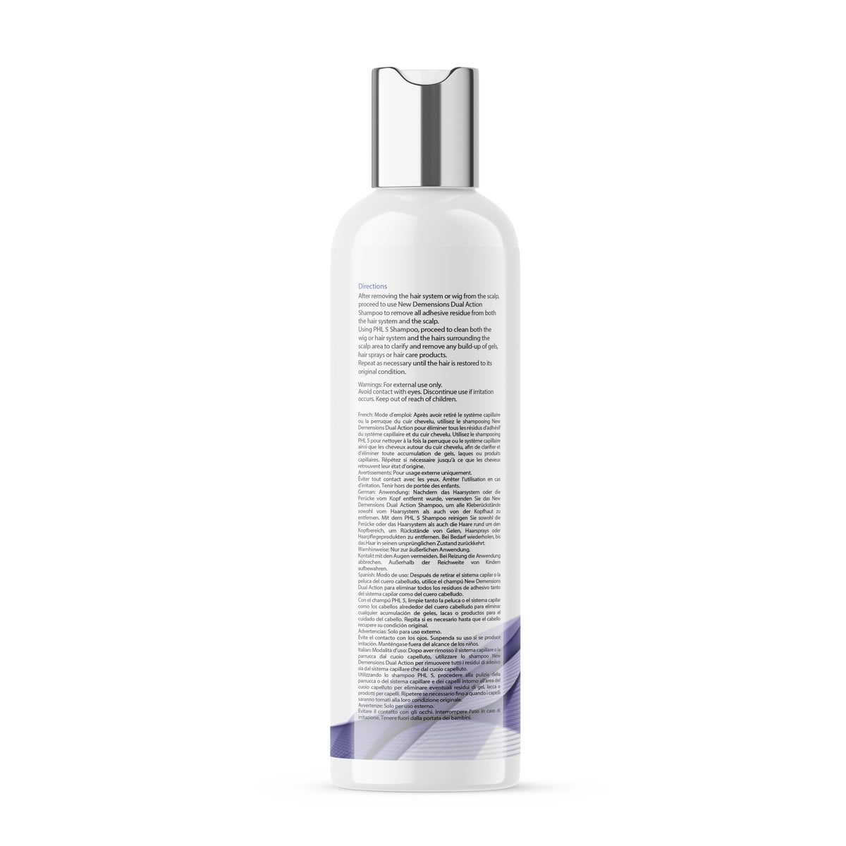 shampoo bottle with text on a white background
