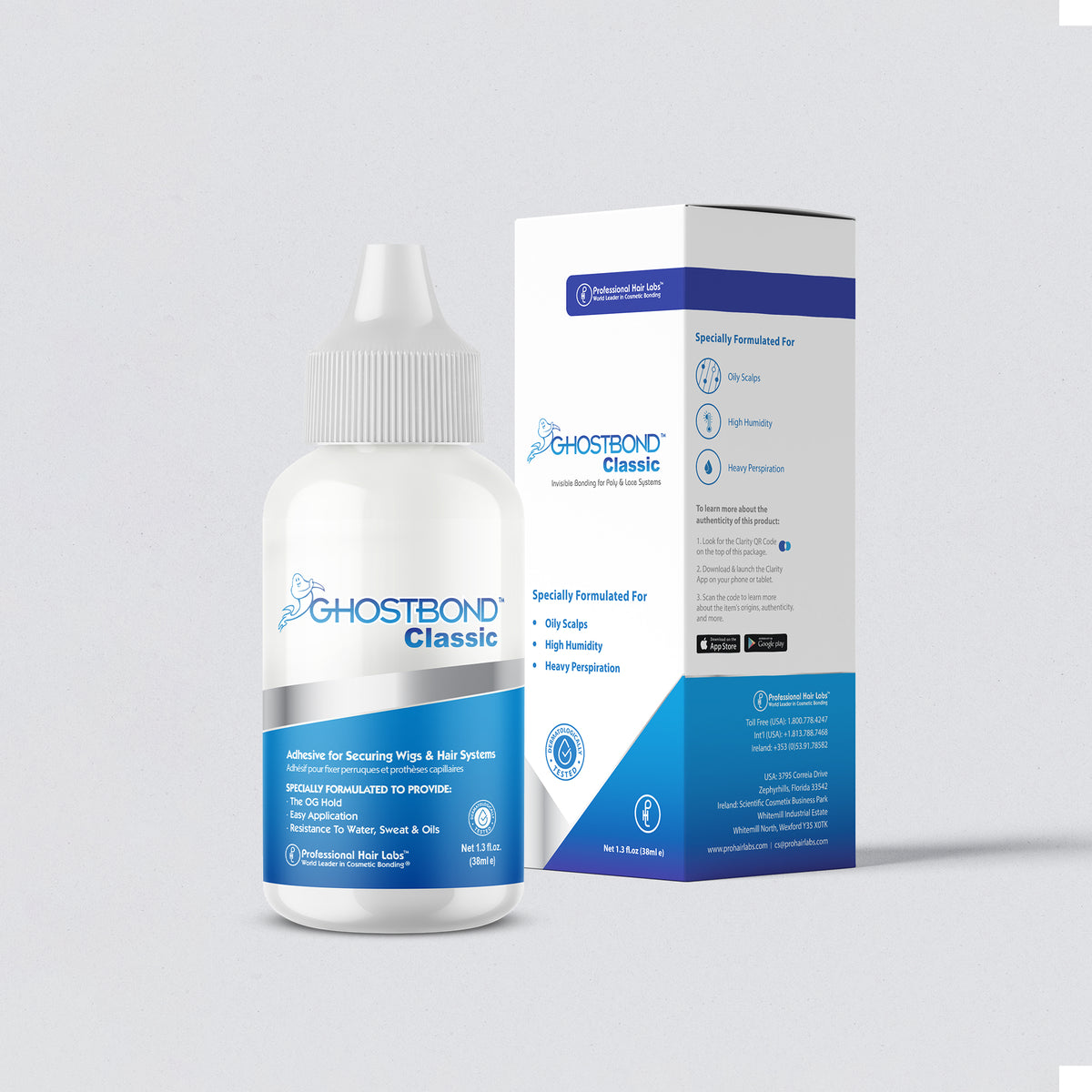 Ghostbond Classic hair product bottle and packaging on a white background