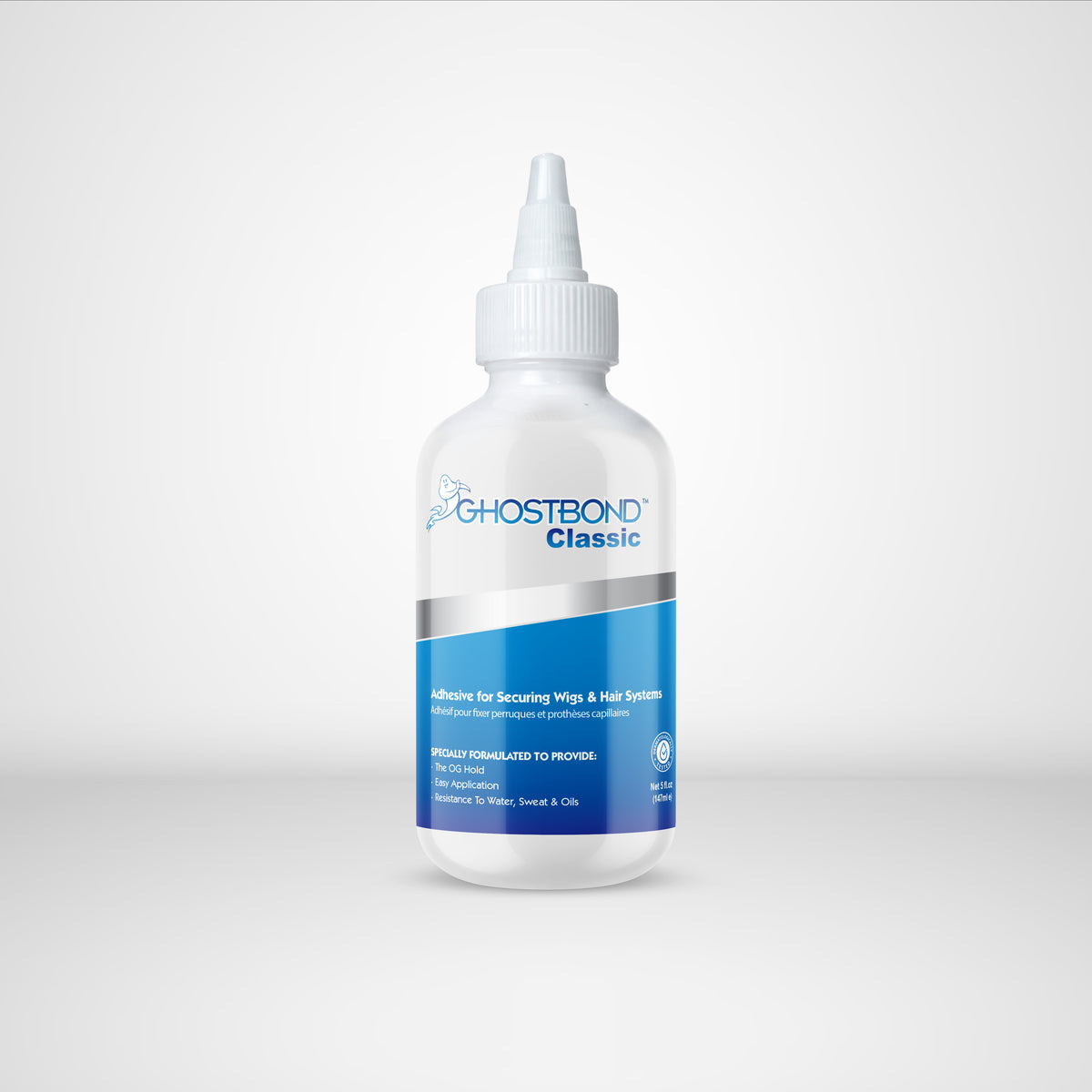 Bottle of Ghosteond Classic adhesive on a white background
