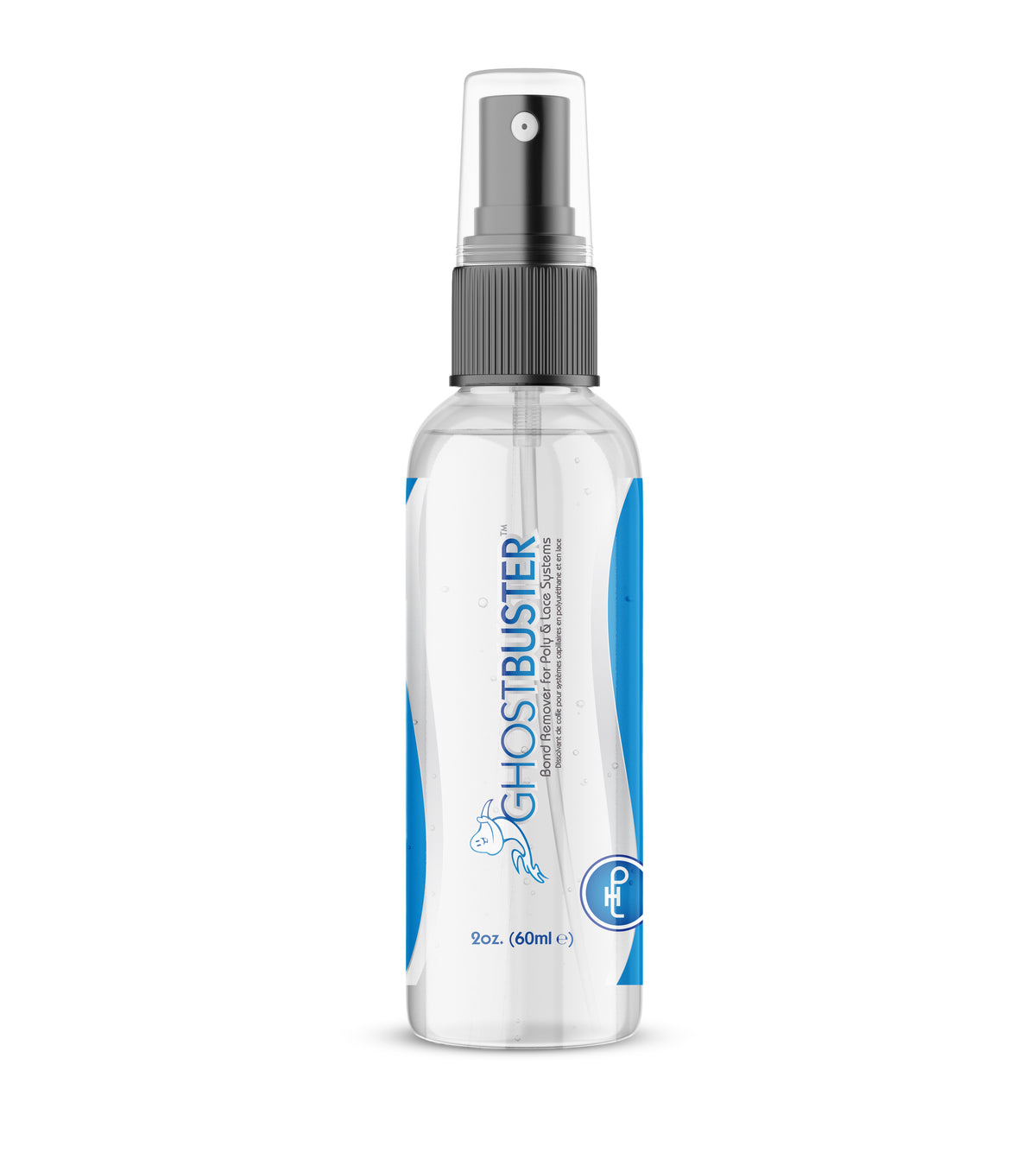 Clear spray bottle labeled 'GHOSTBUSTER' on a white background