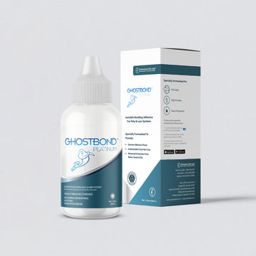 Ghostbond Platinum adhesive bottle and packaging on a light gray background