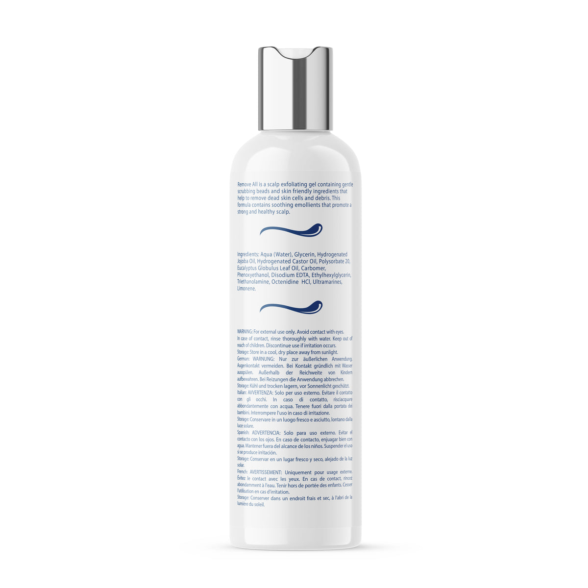 bottle with text on a white background