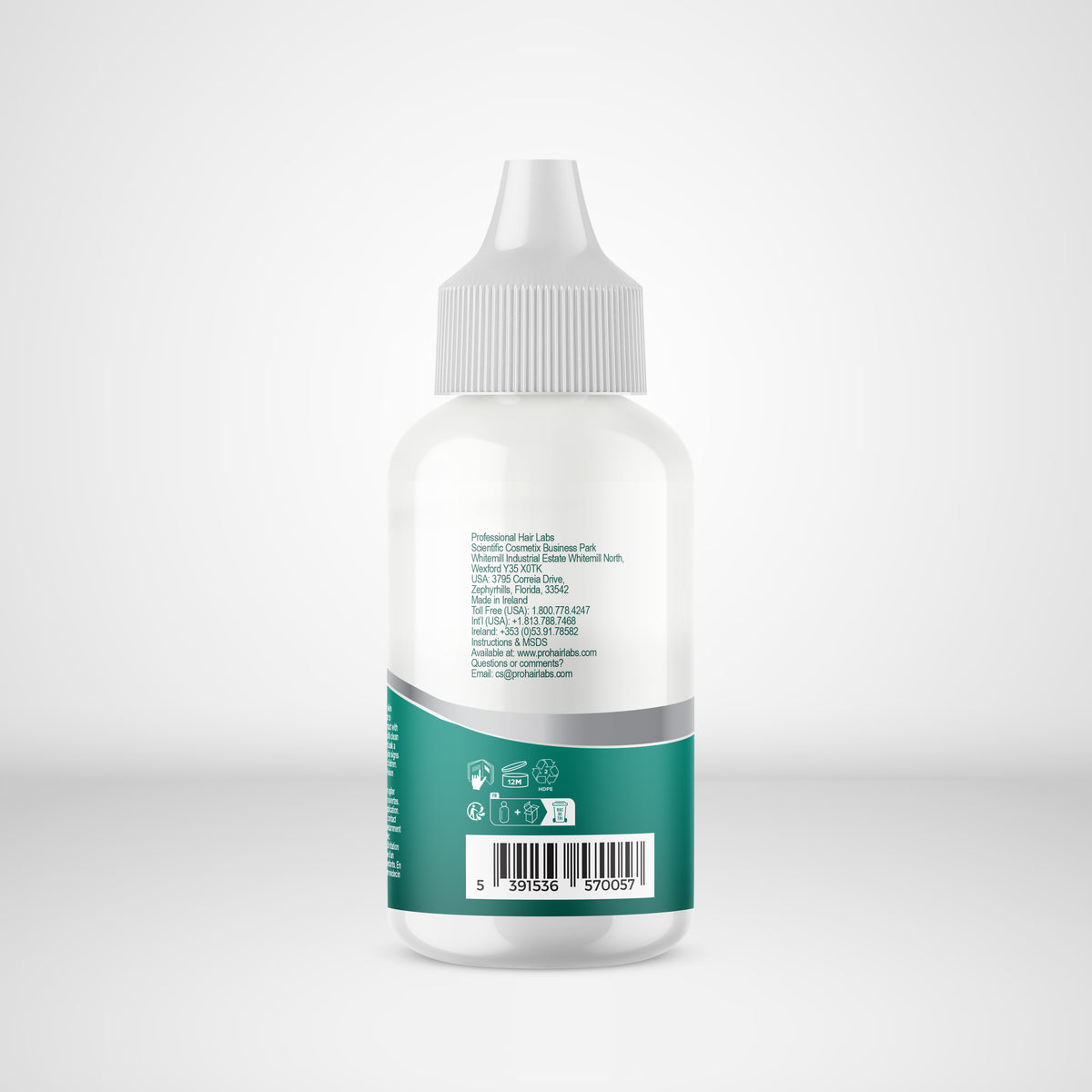 Bottle with a label on a white background
