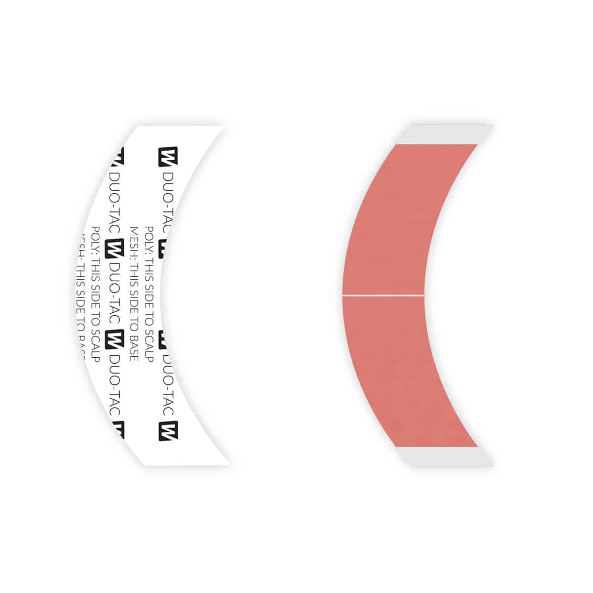 Duo-Tac tape contours with a red section on a white background