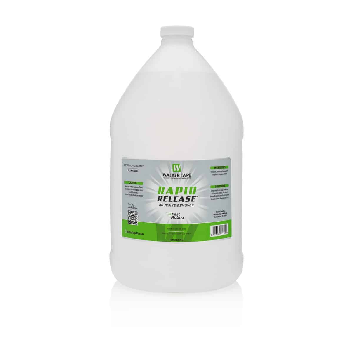 Gallon container of Walker Tape Rapid Release adhesive remover on a white background
