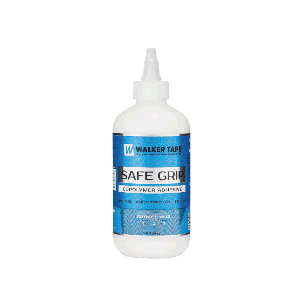 Walker Tape Safe Grip copolymer adhesive bottle on a white background